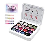 Fbinys Gel de pintura de uñas - 16 Colores Liner Degradado Sin Lavado Pulido - Gel Pintura Uñas | Para Mujeres Chicas Uso Diario Viaje Hogar Interior Dormitorio Escritorio Mesa Interior De Casa