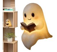 Fbinys Ghost Night Light, LED Halloween Accent Lamp, Spooky Reading Book Decor Light for Bedroom, Fireplace, Kitchen, Mantle, Farmhouse, Holiday Tabletop, Desk, Living Room Display, S: 200g L: 300g