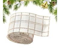 Fbinys Holiday Ribbon - 6.5 Ft Champagne Webbing Strap for Gift Wrapping, Tree Trimming with Crafting Function, Ribbon for Wreath Making, Floral Bouquets and Present Decorations, 6.5 Feet