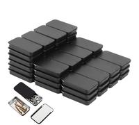 Fbinys Metal Tins, Mini Rectangular Boxes, Slide Lid Storage Containers, Multipurpose Set of 60 Crafts for Tea Candy, Jewelry, Pills, Hiking, Camping, 2.36x1.34x0.43 Inches, Black