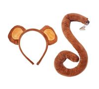 Fbinys Monkey Ears Headband, Animal Costume Accessory Kit, Halloween Monkey Costume, Cosplay Monkey Ears, Monkey Tail Headband, Detachable Tail Set, Monkey Costume Accessory