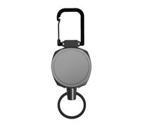 Fbinys Mosquetón para insignias, llavero con clip para cinturón, clip para cinturón con cuerda de nailon de 24 pulgadas para bolsos, mochilas