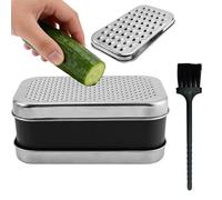 Fbinys Rallador de Queso - con Contenedor y Picador de Acero Inoxidable | Rallador de Verduras, Patata y Queso | Para Cebolla, Jengibre, Pepino, Zanahoria, Hogar, Camping, Picnic, Barbacoa,