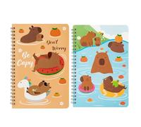 Fbinys School Notebooks, A5 Wire-Bound Planner, Capybara-Themed Cute Stationery, 2-Piece Diary and Sketchbook Set, Note-Taking Organizer for Travel, Meetings, Scrapbooking, 8.27x1.97x1.18 inches