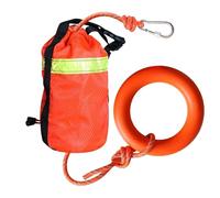 Fbinys Throw Rope, 16m Reflective Water Rescue Rope, Professional Safety Equipment with Hand Ring, Sturdy Rafting Accessories for Fishing, Swimming, Whitewater Activities, Orange