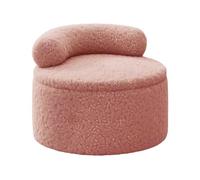 Fbinys Upholstered Footstool Seat, Circular Cushioned Rest with Hidden Compartment, Vanity Chair Featuring Back Support, Perfect for Lounges, Interior Spaces, Dressing Areas, Doorway Placement