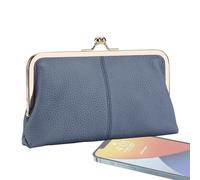 Fbinys Vintage Coin Purse, Kiss Lock Wallet, 4.2 Inch PU Leather Purse with Clasp Closure, Credit Card Slot, Women Coin Holder with Elegant Design, Kids Accessory for Everyday Use