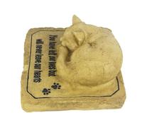 Fbinys Waterproof Pet Stone, Cute Sleeping Cat, 7.99x6.5x2.99 Inches Memorial Marker with Resin Build, Resin Cat Tombstone, Garden Marker with Outdoor, Pet Memorial Stone for Backyard Patio Lawn