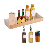 Fbinys Wide Floating Shelves, Rustic Wall-Mounted Stand, Decorative Storage Shelf, Wine Bottle Holder, Seasoning Rack For Kitchen, Bathroom, Living Room, 15.55x5.12x2.17 Inches