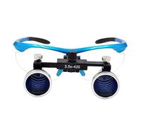 FBITE Magnifying Eye Glasses with Light Surgery Dental Binocular Loupes 3.5X Magnifier Magnifying Eye Glasses + Head Lamp for Close Work with Handy Carry Case a/