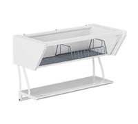 FBJAMZ Estante desplegable del gabinete, Canasta Plegable con Almohadilla Antideslizante, Estante de Especias desplegable de 2 Niveles,Capacidad de hasta 22 Libras (W)