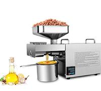 FBJAMZ Máquina Inteligente de prensado de Aceite, Extractor de Acero Inoxidable con Control de Temperatura para Cacahuete, Nuez, Soja, Coco, Lino y Otras tecnologías de prensado Antiguas.