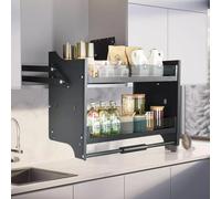 FBJAMZ Organizador de gabinete extraíble, Estante desplegable del gabinete de la Cocina, Organizador de Almacenamiento Ajustable del gabinete de Pared de la Cocina (71x26x53cm)