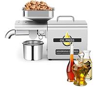FBJAMZ Prensa de Aceite automática de Acero Inoxidable para extracción de Aceite de Oliva, Coco, Girasol, Nuez y sésamo. Certificada, con Motor Industrial para Uso doméstico.