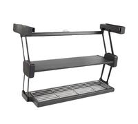 FBJAMZ Soportes de Estante Plegables y desplegables, Estante de Especias desplegable de 2 Niveles, Sistema de Estante de Platos retráctil, sostiene frascos de condimentos (L27.2)