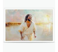 FBKDVC Póster de Jesús - Pintura de Jesucristo - Lienzo moderno cristiano - Regalo para hombres y mujeres - Decoración religiosa para sala de estar, dormitorio, oficina, 12 x 16 pulgadas, sin marco