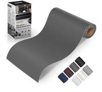 FBKOQKU Cuero Adhesivo Parches, 10 x 200 cm Cuero Adhesivo Para Tapizar, Parches de Cuero Adhesivos Polipiel Adhesiva para Sofá, Asiento de Coche, Muebles, Chaquetas(Plano Negro y gris)