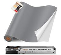 FBKOQKU Cuero Adhesivo Parches, 40 x 200 cm Cuero Adhesivo Para Tapizar, Parches de Cuero Adhesivos Polipiel Adhesiva para Sofá, Asiento de Coche, Muebles, Chaquetas（Gris oscuro）