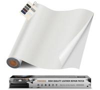 FBKOQKU Cuero Adhesivo Parches, 40 x 200 cm Cuero Adhesivo Para Tapizar, Parches de Cuero Adhesivos Polipiel Adhesiva para Sofá, Asiento de Coche, Muebles, Chaquetas（Plano Marfil blanco）