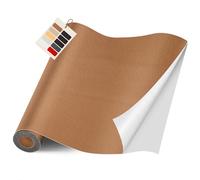 FBKOQKU Cuero Adhesivo Parches, 40 x 400 cm Cuero Adhesivo Para Tapizar, Parches de Cuero Adhesivos Polipiel Adhesiva para Sofá, Asiento de Coche, Muebles, Chaquetas（Marrón claro）