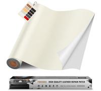 FBKOQKU Parches de Cuero Adhesivo, 40 x 200 cm Para Tapizar, Polipiel Adhesiva para Sofá, Asiento de Coche, Muebles, Chaquetas (Marfil Blanco)