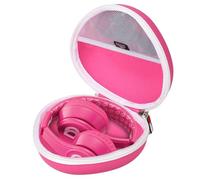 FBLFOBELI Funda rígida compatible con auriculares inalámbricos JLab Studio/auriculares inalámbricos Bluetooth eKids Barbie, soporte de almacenamiento protector a prueba de golpes (rosa y blanco)