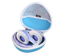 FBLFOBELI Funda rígida compatible con auriculares inalámbricos JLab Studio/eKids Disney Frozen, soporte de almacenamiento a prueba de golpes (azul y blanco)