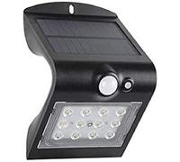 Fbright LED Aplique Led Exterior Solar 1,5W con Sensor de Presencia y Crepuscular IP65, 1.5 W, Negro