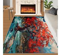 FBRUIEG Alfombra con diseño de árbol de la vida, decoración del hogar, mitología nórdica, alfombra lavable a máquina, para sala de estar, dormitorio, estudio, oficina, alfombra de suelo, 140 x 200 cm