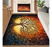 FBRUIEG Alfombra con diseño de árbol de la vida, diseño de árbol de mitología nórdica, decoración del hogar, alfombra de interior lavable a máquina, para dormitorio, habitación infantil, sofá, menos