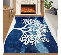 FBRUIEG Alfombra con diseño de árbol de la vida para sala de estar, planta de mitología nórdica, alfombra grande antideslizante para dormitorio, estudio, oficina, decoración de suelo, 120 x 170 cm