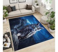 FBRUIEG Alfombra de búho para niños, alfombra de búho en 3D, alfombra de área de búho en 3D, alfombras de animales del bosque para sala de estar, alfombra decorativa suave y lavable para el hogar, 80
