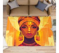 FBRUIEG Alfombra de mujer africana, alfombra de mujer africana, alfombras de retratos para dormitorio, alfombra aborigen, decoración del hogar, regalos de nación moderna, 80 x 150 cm