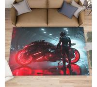 FBRUIEG Alfombra para motocicleta, estilo futurista, para niños, antideslizante, para dormitorio, sala de estar, cocina, comedor, decoración de suelo, 180 x 270 cm