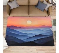 FBRUIEG Alfombras abstractas de montañas para sala de estar, dormitorio y amanecer, decoración del hogar, alfombra de área para comedor o granja, 50 x 80 cm