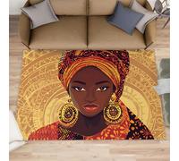 FBRUIEG Alfombras de mujer africana para dormitorio, alfombra de mujer africana, alfombra de área para sala de estar, alfombra aborigen, decoración del hogar, regalos de nación moderna, 120 x 170 cm
