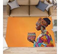 FBRUIEG Alfombras de mujer africana para dormitorio, alfombra de mujer africana, alfombra de área para sala de estar, alfombra aborigen, decoración del hogar, regalos de nación moderna, 120 x 170 cm
