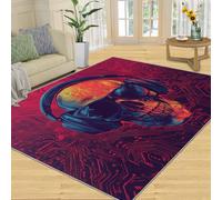 FBRUIEG Tech - Alfombras de calavera para sala de estar, alfombra de esqueleto musical, alfombra de calavera futurista, alfombras antideslizantes lavables para dormitorio, cocina, comedor, decoración