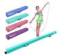 FBSPORT Barra de Equilibrio PU Cuero Plegable 180 cm, Barra de Gimnasia Artistica para Niños Adultos, Viga de Equilibrio con Bolsa de Transporte y Base Antideslizante
