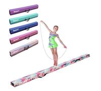 FBSPORT Barra de Equilibrio PU Cuero Plegable 240 cm, Barra de Gimnasia Artistica para Niños Adultos, Viga de Equilibrio con Bolsa de Transporte y Base Antideslizante
