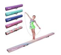FBSPORT Barra de Equilibrio PU Cuero Plegable 240 cm, Barra de Gimnasia Artistica para Niños Adultos, Viga de Equilibrio con Bolsa de Transporte y Base Antideslizante