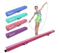 FBSPORT Barra de Equilibrio PU Cuero Plegable 270 cm, Barra de Gimnasia Artistica para Niños Adultos, Viga de Equilibrio con Bolsa de Transporte y Base Antideslizante