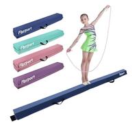 FBSPORT Barra de Equilibrio PU Cuero Plegable 300 cm, Barra de Gimnasia Artistica para Niños Adultos, Viga de Equilibrio con Bolsa de Transporte y Base Antideslizante