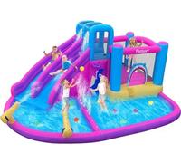 FBSPORT Castillo Hinchable Grande con Ventilador para niños Grandes 545 x 365 x 218 cm tobogán seco y de Agua, Adecuado para niños, Castillo Children's Bouncy para Uso Interior o Exterior