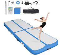 FBSPORT Colchoneta Gimnasia Hinchable 3 M, 10 cm de Espesor Tumbling Mats con Bomba de Aire y Bolsa de Transporte, Training Mat Para el Hogar/Yoga/Al Aire Libre/Tumbling/Gym/Cheerleading/Agua
