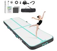 FBSPORT Colchoneta Gimnasia Hinchable 3 M, 10 cm de Espesor Tumbling Mats con Bomba de Aire y Bolsa de Transporte, Training Mat Para el Hogar/Yoga/Al Aire Libre/Tumbling/Gym/Cheerleading/Agua