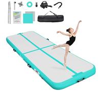 FBSPORT Colchoneta Gimnasia Hinchable 4 M, 20 cm de Espesor Tumbling Mats con Bomba de Aire y Bolsa de Transporte, Training Mat Para el Hogar/Yoga/Al Aire Libre/Tumbling/Gym/Cheerleading/Agua