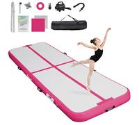 FBSPORT Colchoneta Gimnasia Hinchable 5 M, 20 cm de Espesor Tumbling Mats con Bomba de Aire y Bolsa de Transporte, Training Mat Para el Hogar/Yoga/Al Aire Libre/Tumbling/Gym/Cheerleading/Agua