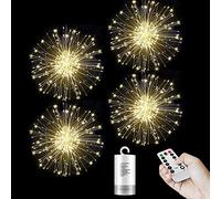 FBSPORT Fuegos Artificiales Luces Led Luces Navidad DecoracióN Interior Al Aire Libre de La Boda Luces 8 Modos de IluminacióN IP67 A Prueba de Agua de Pilas