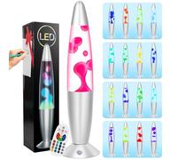 FBSPORT lampara de lavaLamp,17 decoloración Lámpara efecto relajante,Luces nocturnas LED lámparas de lavanda para la decoración del dormitorio, lámparas de oficina adolescentes y niños